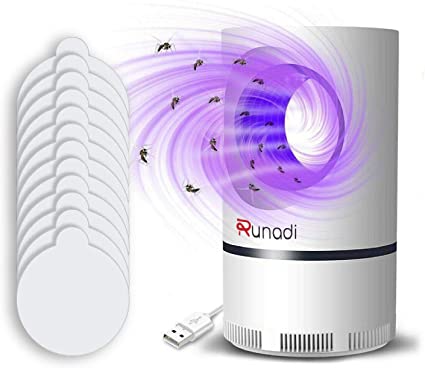 RUNADI Mosquito Killer - Gnat Trap Indoor - Effectively Trapping Mosquitoes, Gnats, Flies, and Tiny Insects - Insect Killer Lamp with 12 Sticky Boards