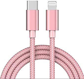 Apple MFi Certified USB C to Lightning Cable 4 FT Charger/Sync for iPhone X/XS/XR/XS Max / 8/8 Plus, (for Use with Type C Chargers) 4FT (Rose)