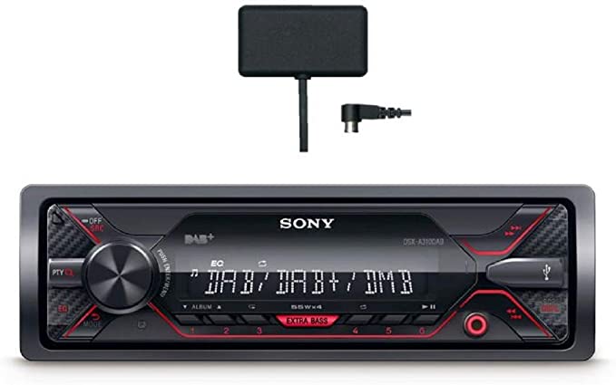 Sony DSXA310KIT.EUR – DAB  Car Stereo Kit with DAB  Antenna Included – Red Illumination