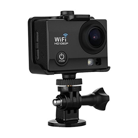 Q5 12MP Mini Wifi Sports Action Camera with 2” HD LCD 170°Wide-Angle 1080P Lens (Batetry included)