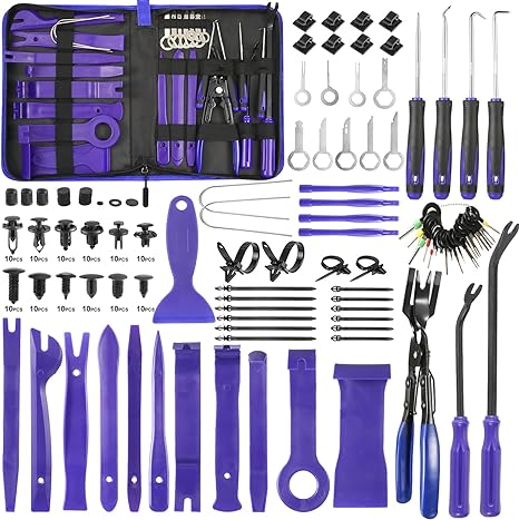 Uolor 342Pcs Trim Removal Tool Kit, Car Panel Door Audio Radio Stereo Removal Tools, Auto Push Pin Bumper Retainer Clip Set/Fastener Terminal Remover Tool/Car Upholstery Repair Pry Kit Auto Clip Plier