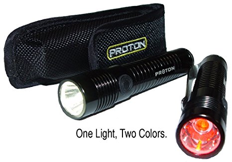 LRI PPRO Proton Pro White/Red, 2-Colors-in-1 LED Flashlight, 1-Pack