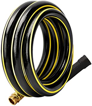 Solution4Patio 5/8 in. x 10 ft. Short Garden Hose, No Leaking, Black Lead-Hose Male/Female Solid Brass Fittings for Water Softener, Dehumidifier, Vehicle Water Filter, 12 Years Warranty #G-H155B24-US