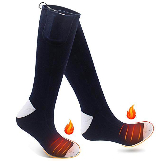 QILOVE Heated Socks Electric Rechargeable Battery Warming Sox Heated Hunting Socks