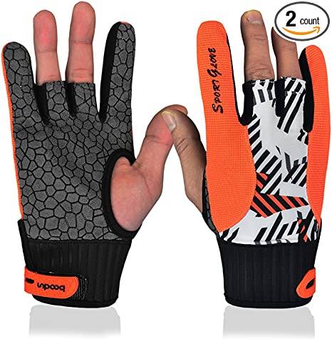 Professional Anti-Skid Bowling Gloves Comfortable Bowling Accessories Semi-Finger Instruments Sports Gloves Mittens for Bowling
