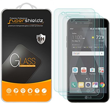 [3-Pack] Supershieldz for LG Phoenix 3 (AT&T) Tempered Glass Screen Protector, Anti-Scratch, Anti-Fingerprint, Bubble Free, Lifetime Replacement Warranty