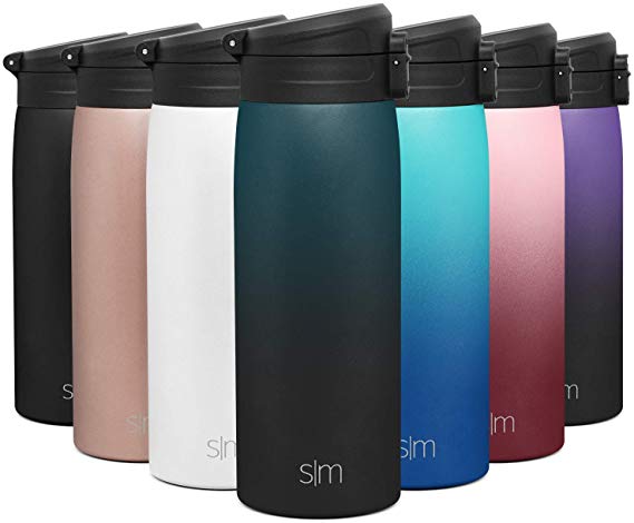 Simple Modern 16oz Kona Travel Mug Tumbler w/Flip Lid - Coffee Cup Vacuum Insulated Camping Flask with Lid 18/8 Stainless Steel Hydro Ombre: Moonlight