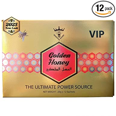 Golden Pack Honey for Men Mixed with Pure Honey and Natural Herbs-Large Pack of 12 Sachets