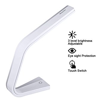 [6W,600 Lumens] Morpilot Dimmable LED Desk Lamp Elegant Modern and Adjustable for College/Office&More-Reading,Studying&Relaxation Modes, Eye-Protective,3-Level Dimmer,Touch-Sensitive Controller