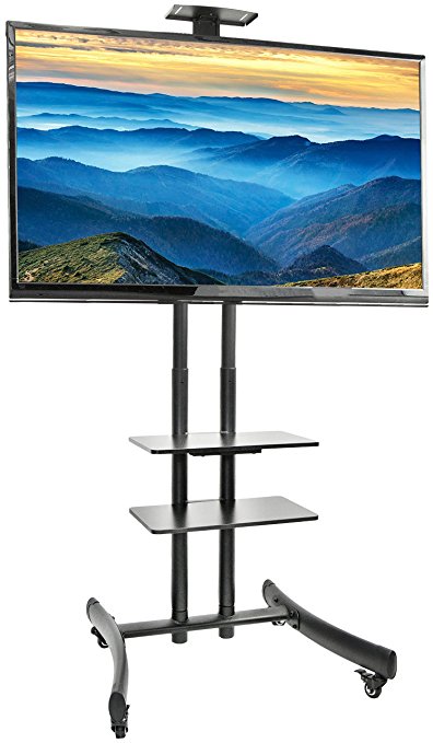 VIVO TV Cart for LCD LED Plasma Flat Panel Stand Mount w/ Mobile Wheels fits 30" to 70" Screens (STAND-TV06G)