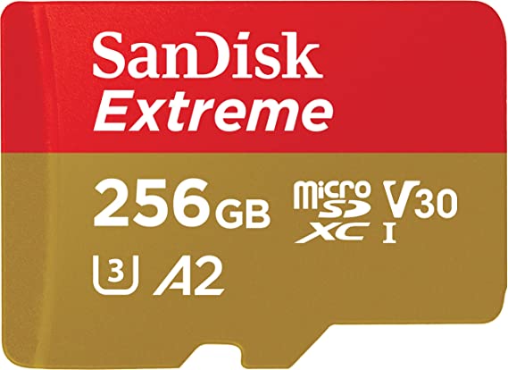 SanDisk Extreme 256GB microSDXC UHS-I Memory Card Without Adapter Up to 190MB/s SDSQXAV-256G-GN6MN