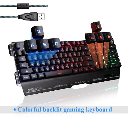 SADES K8 Mix Blademail PC Gaming Keyboards 19 non-conflict keys Metal Material (Black)