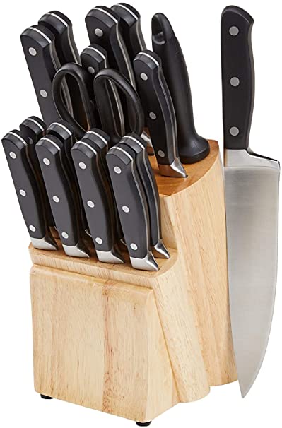 AmazonBasics Premium 18-Piece Knife Block Set