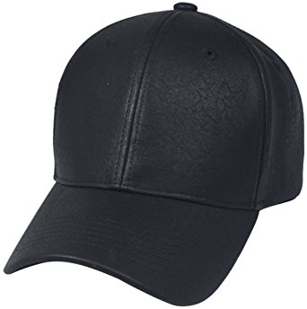 BRAND NEW 2016 Classic PU LEATHER Plain Baseball Cap | Unisex Hat For Men & Women | Adjustable & Structured For Max Comfort | Unique & Timeless Clothing Accessories By Top Level