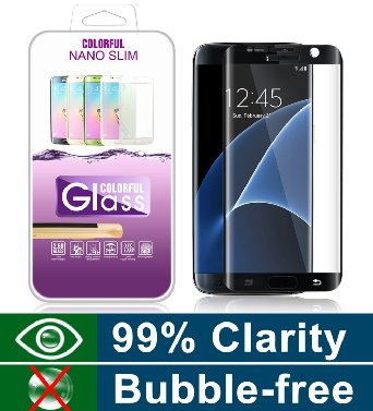 Galaxy S7 Edge Screen Protector,(Full Screen Coverage)Ultra Tempered Glass Anti-Scratch Shield Max Clarity Touch Accuracy Screen Protector by StarryBay (s7 edge-black)