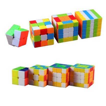 Magic Cube Puzzle & Puzzle Cube Pack (4 Pack of 2x2x2 , 3x3x3 , 4x4x4 , 5x5x5)