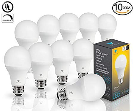Triangle Bulbs LED Dimmable 12 Watt A19 LED Bulb, 1055 Lumens Soft White (3000K) 75 Watt Incandescent Light Bulb Replacement by Triangle Bulbs