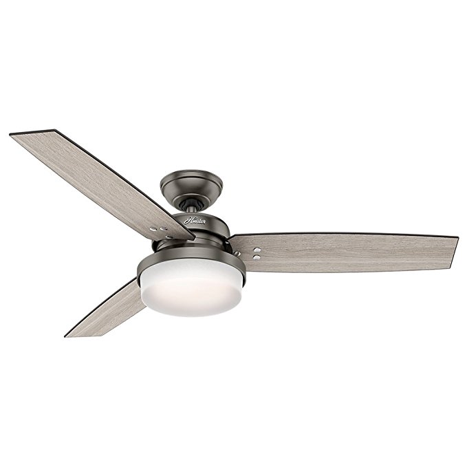 Hunter 59211 52" Sentinel Ceiling Fan with Light & Remote, Brushed Slate