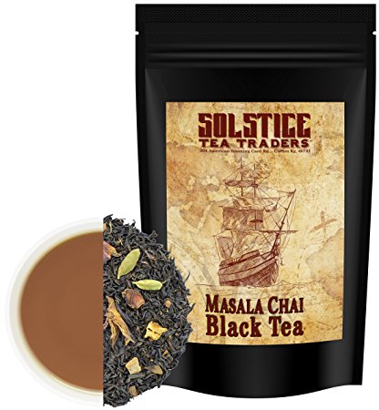 Loose Leaf Masala Chai Black Tea (8-Ounce Bulk Bag); Tea w/ Whole Spices for Authentic Chai