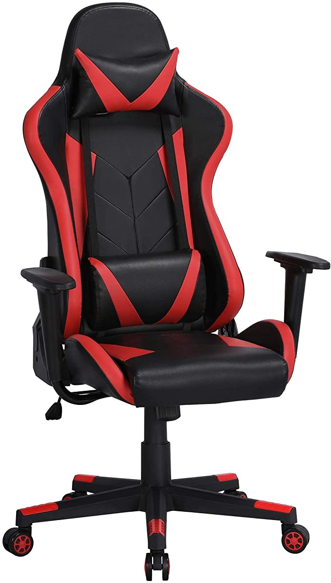 Yaheetech Ergonomic Gaming Chair Racing Style Office Chair High Back PU Leather Desk Chair Executive Computer Chairs with Lumbar Support