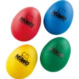 Nino Percussion NINOSET540 Plastic Egg Shaker Assortment 4 Pieces Blue Green Red and Yellow VIDEO
