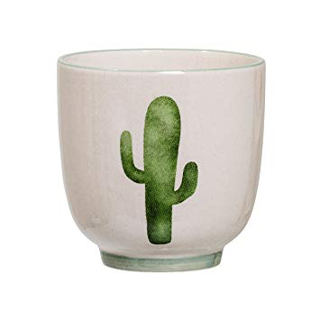 Bloomingville Stoneware Jade Cup with Cactus