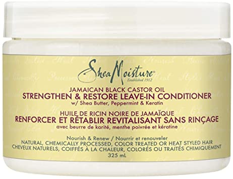 Sheamoisture Jamaican Black Castor Oil Strengthen & Restore for over-processed, chemically treated or heat styled hair Leave-In Conditioner to soften and detangle hair 325 ml