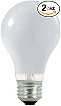 Satco S2406 43 Watt (60 Watt) 750 Lumens A19 Halogen Warm White 3000K Soft White Light Bulb, 2-Pack