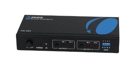 OREI HD-202 2x2 HDMI 1.4V Matrix Switch/Splitter (2-input, 2-output) with Remote Control Supports PIP, MHL, HDMI 1.4, 3D, 1080p, 4K x 2K