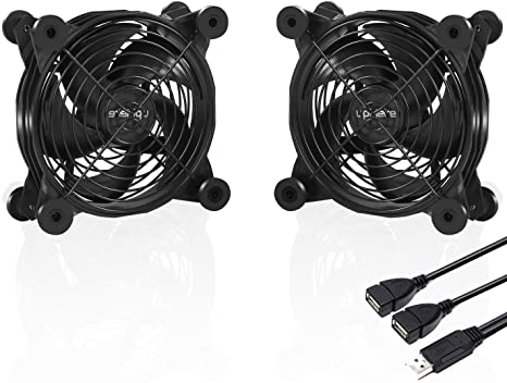 upHere U1203 Silent Dual 120mm USB Fan for Computer Cases Computer Cabinet Playstation Xbox Cooling
