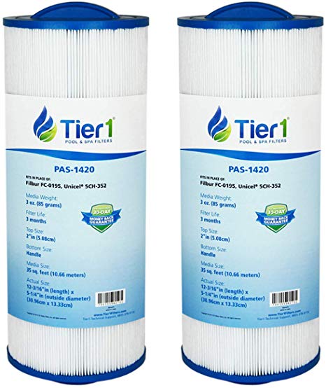 Tier1 Replacement for Marquis Spa Filter PPM35SC, Filbur FC-0195, Unicel 5CH-352 Spa Filter for Marquis Spas 2 Pack