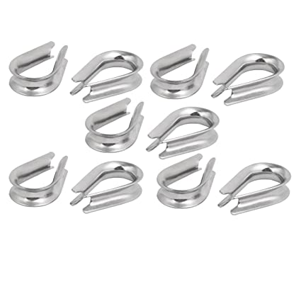 uxcell 8mm 5/16inch Standard Stainless Steel Wire Rope Cable Thimbles 10 Pcs