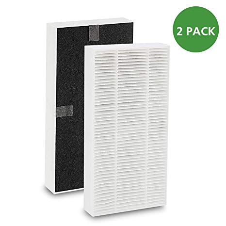 Isingo 2 Pack Compatible Febreze FRF102B HEPA Replacement Filter with Odor Reducing Pre Filter