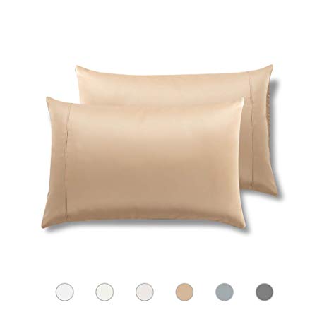 MEILA Silky Satin Pillowcase for Hair and Skin, Ultra-Soft Pillow Cases Standard Size Set of 2, Taupe