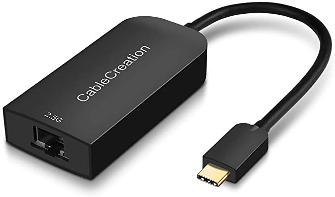 CableCreation USB C to RJ45 2.5 Gigabit LAN Ethernet Cable Adapter, Compatible with MacBook, Chromebook, Windows 10, 8, Mac OS, Black