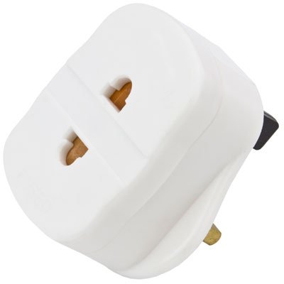 2 Pin to 3 Pin Electric Shaver Plug White Adaptor For Bathroom