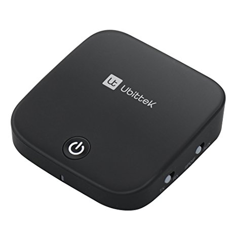 Ubittek Bluetooth Transmitter and Receiver Digital Optical TOSLINK and 3.5mm Wireless Audio Adapter for TV / Home/Car Stereo System - AptX Low Latency, 2-in-1 Bluetooth 4.1 Receiver Transmitter