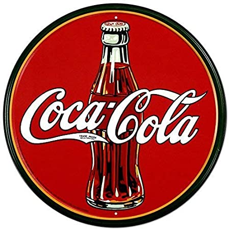 MMNGT Coke - Round 30's Bottle & Logo Tin Sign TIN Sign 7.8X11.8 INCH