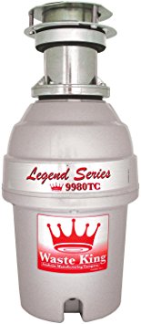Waste King Legend Series 1 HP Batch Feed Garbage Disposal with Power Cord - (9980TC)