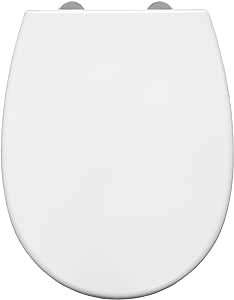 BEMIS Click&Clean® Silent Soft Close Toilet Seat. Top Fix Toilet Seat, with Quick Release Cleaning Technology & Double Silicone Ring. White Toilet Seat with Steel Hinges, Universal, Antibacterial