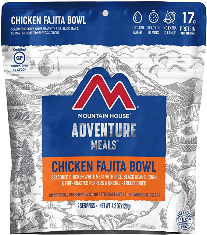 Mountain House Chicken Fajita Bowl | Freeze Dried Backpacking & Camping Food | Gluten-Free