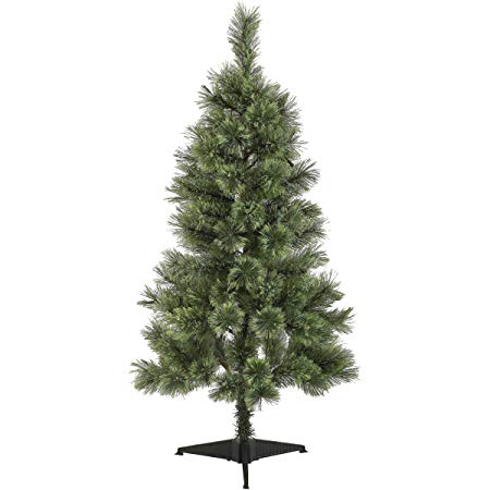 Holiday Time 4-Foot Pre-Lit Canadian Cashmere Tree, 50 Clear Incandescent Bulbs and 105 Tips