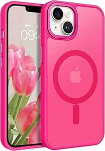 BENTOBEN for iPhone 14 Plus Phone Case, iPhone 14 Plus Magnetic Case [Compatible with MagSafe] Translucent Matte Slim Shockproof Women Men Girl Protective Case Cover for iPhone 14 Plus 6.7",Hot Pink