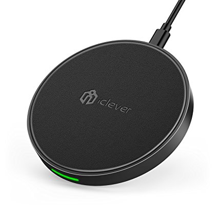 Fast Wireless Charger iClever BoostCube Wireless Charging Pad (No AC Adapter) for Samsung Galaxy S8/S8 Plus/S7/S7 Edge/Note 8/Note 5 S6 Edge Plus, Standard Charge for Apple iPhone X/8/8 Plus