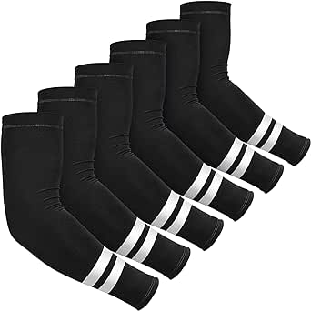 SATINIOR 6 Pairs UV Sun Protection Arm Sleeves Cooling Compression Arm Sleeves for Women Men Golf Outdoor Sports