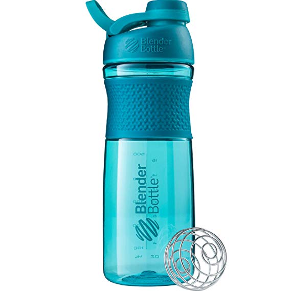 BlenderBottle SportMixer Twist Cap Tritan Grip Shaker Bottle, 28-Ounce, Teal