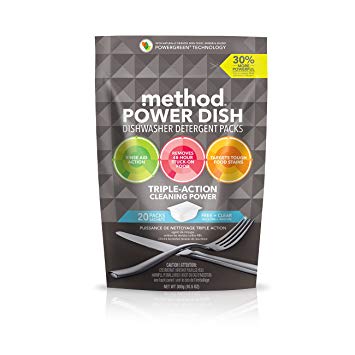 Method Power Dish Dishwasher Soap Packs, Free   Clear, 20 Load (6 Count)