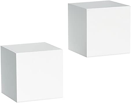Knape & Vogt Shelf-Made Decorative Wall Cubes, Pair, 5-Inch x 5-Inch, White