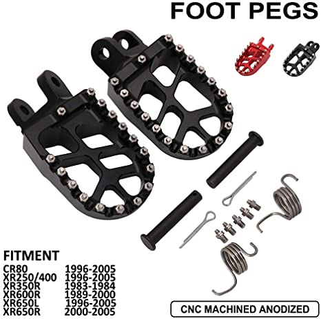 AnXin Foot Pegs Footpegs Footrests Foot Pedals Rests CNC MX For Kawasaki KLX250R 94-96/KLX250 06-19/KLX250S 09-14/KLX250SF 09-10/KLX300R 97-07/KLX650 93-96/KLX650R 96/KLR650 87-07/Honda CR XR CRF