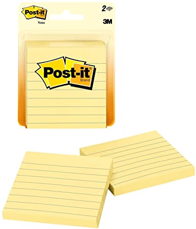 Post-it Notes, 3x3 in, 2 Pads, America's #1 Favorite Sticky Notes, Canary Yellow, Clean Removal, Recyclable (630PK2)